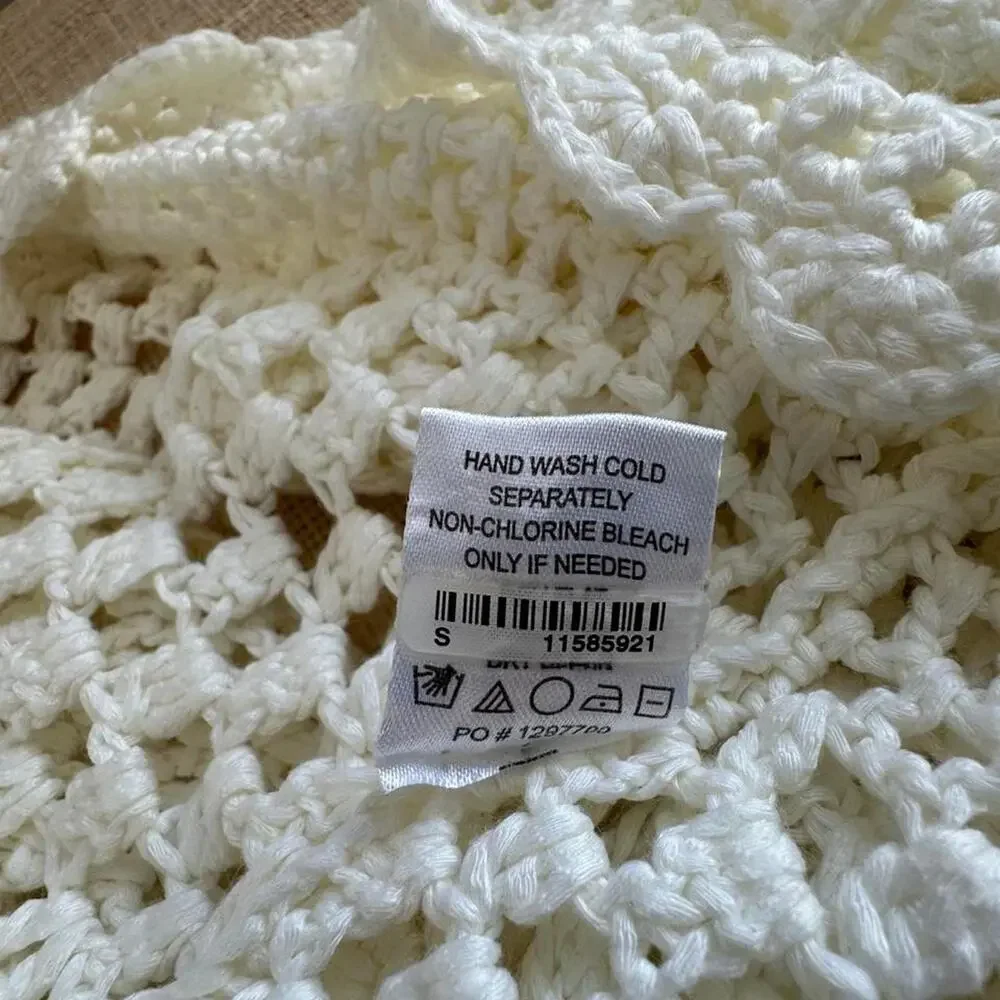 White crochet mini dress with